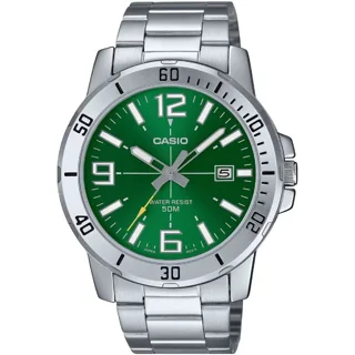 ساعت مچی مردانه کاسیو Casio MTP-VD01D-3B – بند استیل، صفحه سبز، کلاسیک روزمره